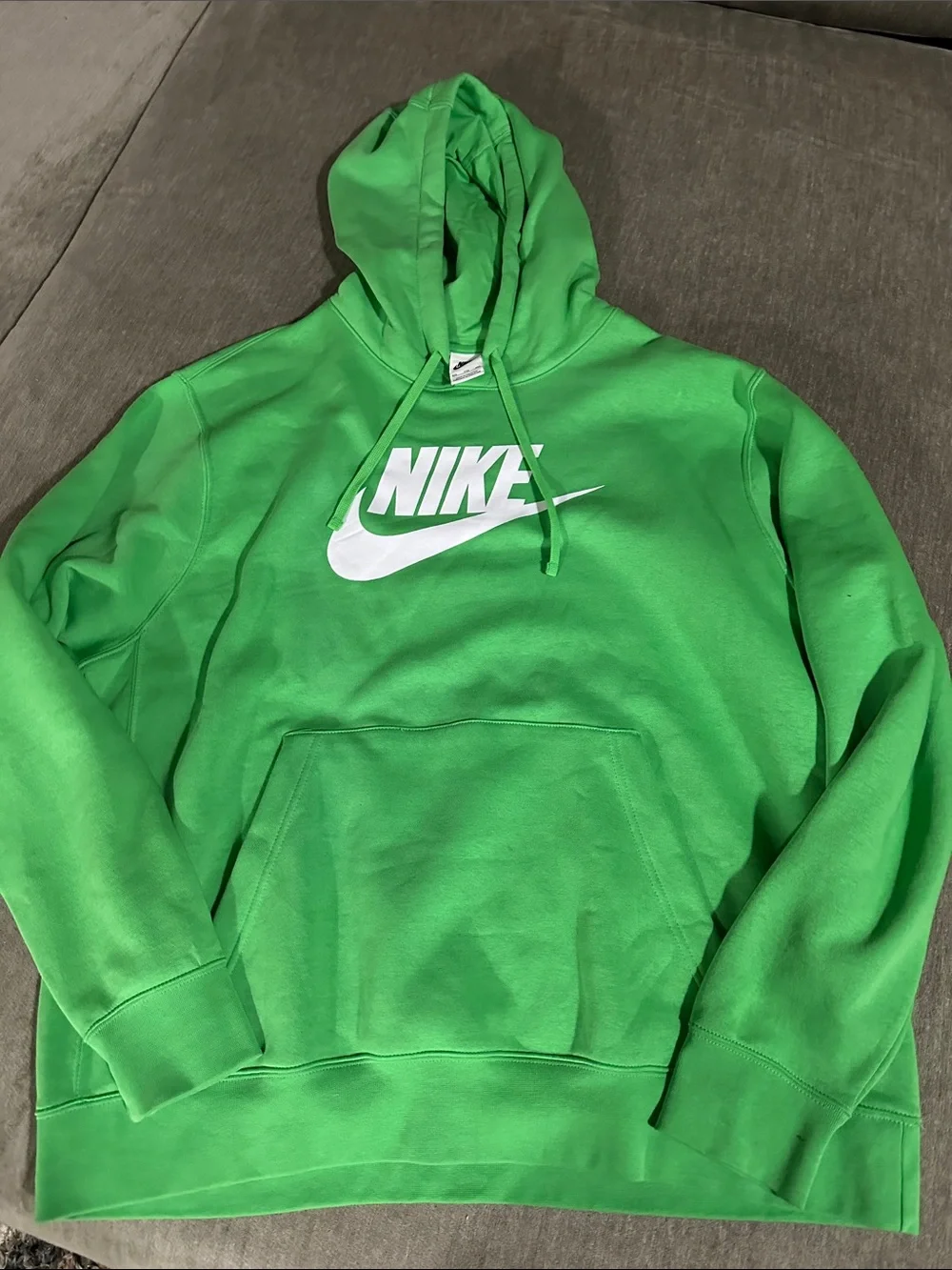 Nike Bright Green Pullover Hoodie with White Swoosh